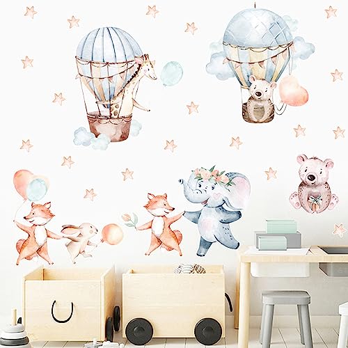 Fodlon 43-teiliges Flugzeug Tier Wandtattoo Set für Jungen - DIY Karikatur Wandsticker, Niedliche Wandaufkleber zur individuellen Gestaltung, Wanddeko für das Babyzimmer oder Schlafzimmer von Fodlon