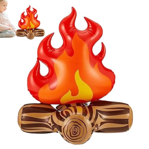 Aufblasbare Lagerfeuer-Dekoration, auslaufsichere Lagerfeuer-Ballons, kreative Lagerfeuer-Dekoration, Camping-Party-Ballons, 24 x 33 cm oder Schulaktivitäten für Camping, Hinterhof von Foeirp