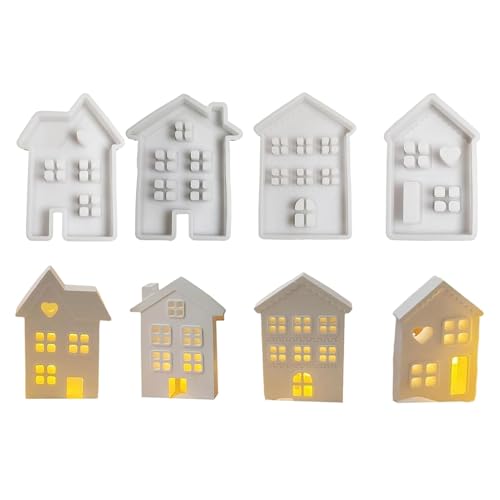 Christmas House Silicone Mold, Holiday Decor Silicone Mold Set, Silicone House Mold for Ornaments, Christmas House Mold, Plaster Cement House Mold, Bedside Table Holiday Ornament for Home von Foeirp