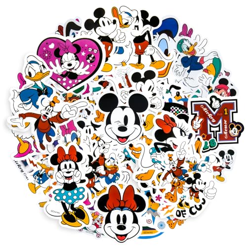 100 Stück Kawaii Sticker,Minnie Vinyl Sticker Set Wasserfest Graffiti Stickers, Mickey Aufkleber für Laptop Skateboard Koffer Scrapbook Telefone Pad,Geschenk für Kinder Teenager Erwachsene von Foesihep