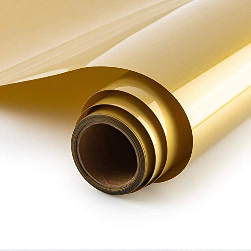 Foeska Plotterfolie Textil - 30.5cm x 3m Gold Flexfolie zum Aufbügeln auf T-Shirt Gold von Foeska