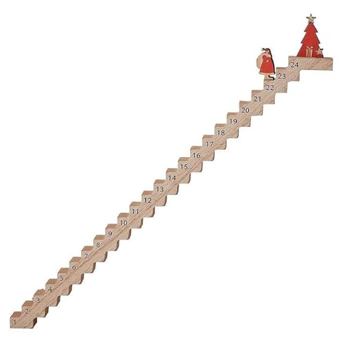 Lustiger Weihnachts-Treppen-Countdown-Kalender, Holztreppen-Kletter-Weihnachts-Adventskalender, Weihnachts-Treppen-Countdown-Kalender, Weihnachts-Adventskalender 2024 aus Holz von Fofetbfo