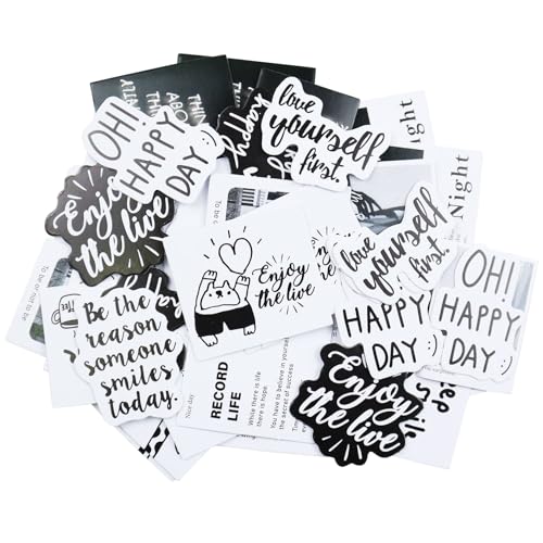 45Pcs Emotions Scrapbooking Stickers, Good Mood Stickers, Motivational Stickers, Vinyl Happy Stickers for Photo Album, Memory Album, Scrapbook, Journal, Notebooks, Laptop von Fofuyim