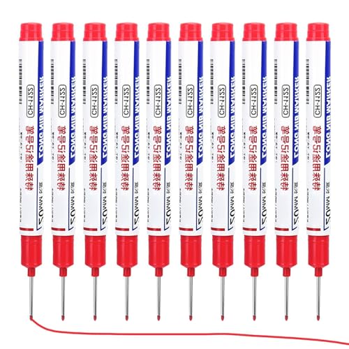 10PCS Deep Hole Marker Pen, Waterproof Marking Pen | Construction Paint Markers,for Precise Deep Marking For Hardware Decoration von Fogukier