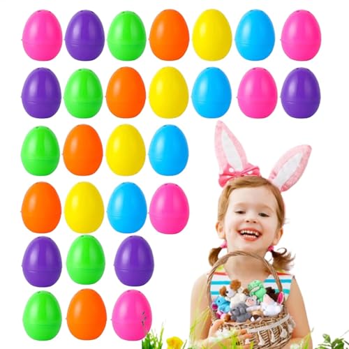 Fogukier Vorgefüllte Ostereier, vorgefüllte Ostereier, Plüschspielzeug gefülltes Tier 28 Stücke Ostern Eier Schlüsselkette Set, Vorgefüllte Klassenzimmerpreiszubehör, Soft Bright Play for Kids von Fogukier