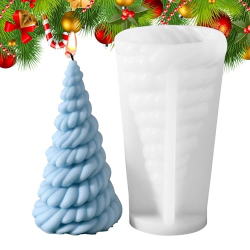 Fogukier Weihnachtsbaum-Silikonform – Süßigkeitenform, Weihnachtsbaum, Kerze, Fondant, Kuchen, Schokolade, Süßigkeiten, Backform für Epoxidharz, Seife von Fogukier