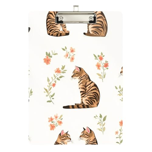 Foiosoh Chic Toyger Cats Klemmbrett, Standard-Loch, für legale Frauen, Basketball-Trainer, Größe 22,9 x 30,5 cm, Weiß von Foiosoh