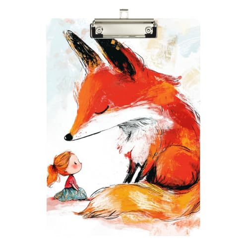 Foiosoh Chubby Fox and Perfect Little Girl EKG-Klemmbrett, Standard-Loch, für Lehrer im ersten Jahr, Größe 22,9 x 30,5 cm von Foiosoh