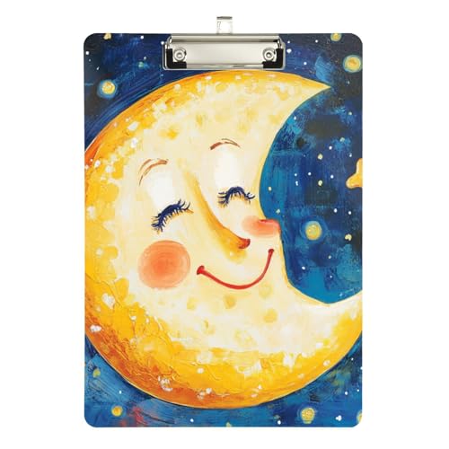 Foiosoh Happy Moon and Sky Mini-Klemmbretter, Standard-Loch, für Schüler, Mädchen, Kinder, Lehrer, Klemmbrett, Größe 22,9 x 30,5 cm von Foiosoh