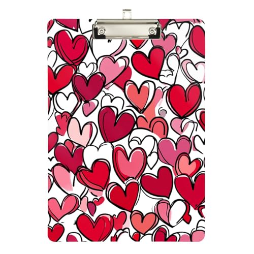 Foiosoh Heart Love Fancy Klemmbrett, Standard-Loch, für Krankenschwestern, Heimunternehmer, Größe 22,9 x 30,5 cm von Foiosoh