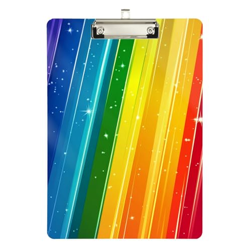 Foiosoh Klemmbrett für Krankenschwestern, Regenbogenstreifen, einfaches Muster, Hartfaserplatte für 5. Klasse, Essentials für Lehrer, Größe 22,9 x 30,5 cm von Foiosoh