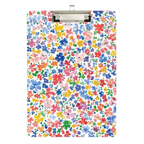 Foiosoh Klemmbrett für Mädchen, Motiv: kleine Blumen, bunt, für Schule, Hartpappe für Schüler, Mädchen, Kinder, Lehrer, Klemmbrett, Größe 22,9 x 30,5 cm von Foiosoh