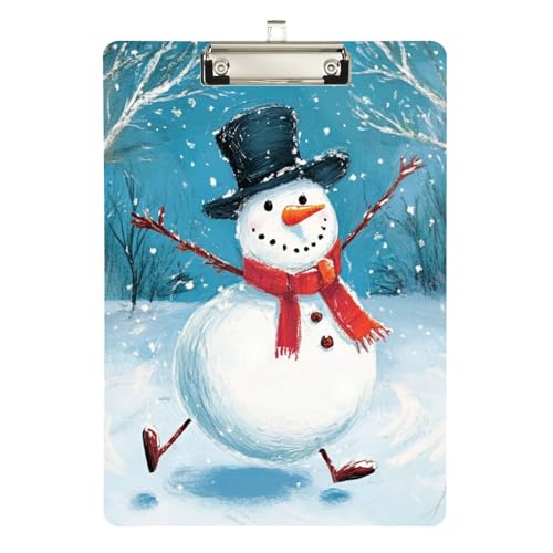 Foiosoh Klemmbrett mit Schneemann-Tanzmuster, für Restaurants, Hartfaserplatte für Trainer, medizinisches Klassenzimmer, Größe 22,9 x 30,5 cm von Foiosoh