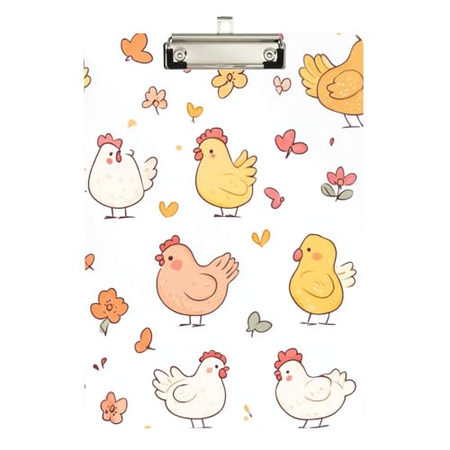 Foiosoh Klemmbrett mit niedlichem Huhn, Standardloch für Lehrer, Muss für Klassenzimmer, Grundschule, Größe 22,9 x 30,5 cm von Foiosoh