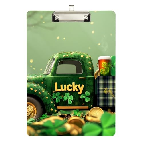 Plaid Truck Clovers Green Cliper Board Standard Loch für Volleyball Baseball Trainer Größe 9 x 12 von Foiosoh