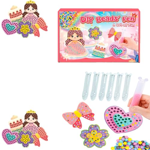 Fokayo Handgefertigtes Perlen-Diamantgemälde zum Selbermachen, 5D-Diamant-Kunst-Aufkleber-Set für Kinder, kreativer Cartoon-Prinzessin-Diamant-Aufkleber, Diamant-Malerei-Set für Anfänger (10Patterns) von Fokayo