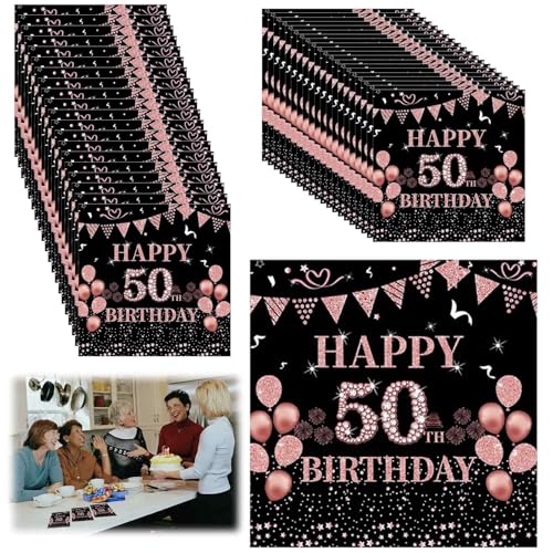 40 Stück 50. Geburtstag Deko Servietten, Deko 50. Mann Frau, Partyservietten für Taufe Babyparty, Geburtstag Tischdeko, Hochzeitsservietten von Fokelyi