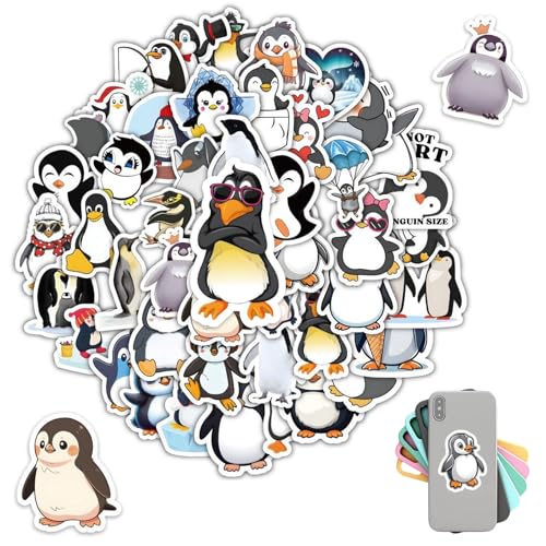 60 Stücke Nette Pinguin Aufkleber, Niedliche Tier Wasserdicht Vinyl Aufkleber, Sticker Aesthetic, Scrapbook Stickers, Thema Aufkleber für Kinder Teens Erwachsene Reisekoffer von Fokelyi