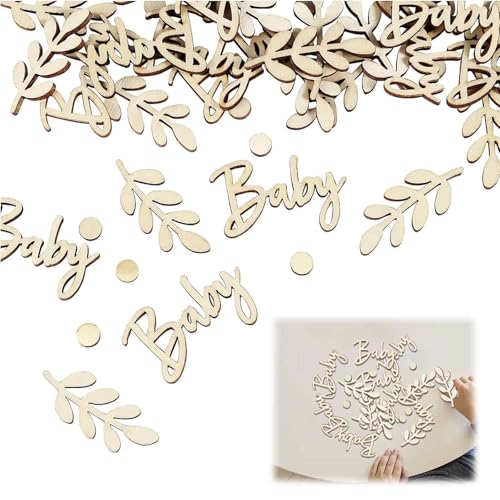 70 Pcs Baby Shower Konfetti Holz Babyparty Dekorationen Party Tischdeko Konfetti Holz für Party Geburtstag Babyparty Spiele Tischdeko von Fokelyi