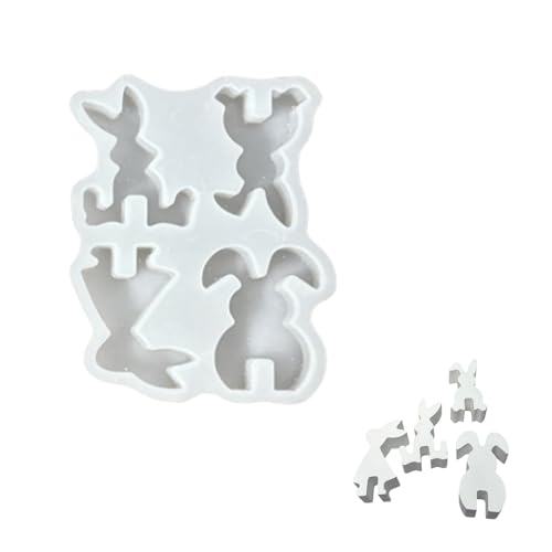 Silikonformen Gießformen, Osterhase Silikonform, Niedlich Hase Kerzenformen, 3D Kaninchen Gießform Ostern, Gipsformen zum Gießen für DIY von Fokelyi