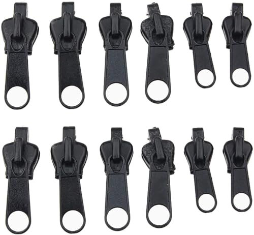 Fokroin 12 pcs Reißverschluss zipper, Reißverschluss zipper Ersatz, Ersatzteile Reißverschluss Zipper, Zipper Ersatz für Universal, für Geldbörse, Kleider, Jeans, Koffer, Gepäck von Fokroin