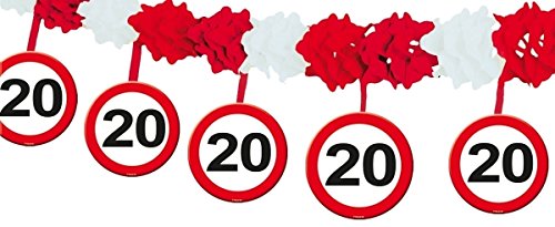 20. Geburtstag Girlande Verkehrsschild mit Hängern (4mtr) von Folat