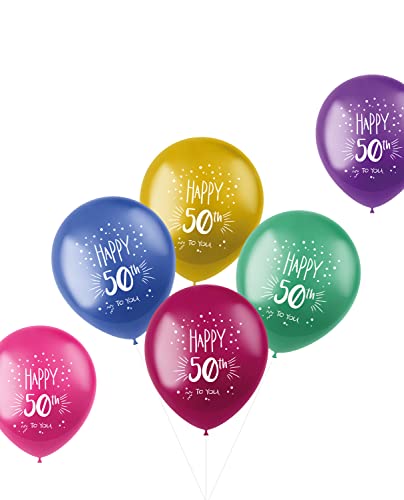 Folat 18850 Ballons schimmern 50 Jahre, Multicolour, Einheitsgröße von Folat