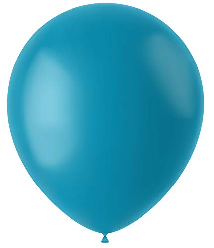 Folat 19653 - Latex Luftballons Oval - türkis matt - 33cm - 100 Stk. von Folat