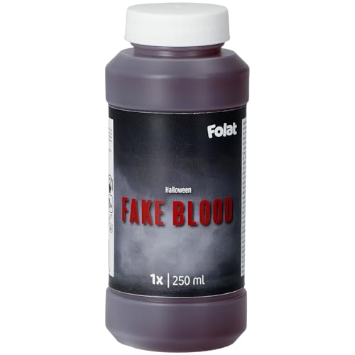 Folat 23923 Deko-Gesichtsfarbe-Kunstblut Flasche 250 ml-Gruseliges Horror Decoration Dekorationen Spukhaus & Halloween Party, Rot von Folat