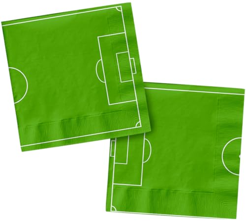 Folat 27569 Fußball Blau Grün Servietten - Fantastic Football - 33 x 33 cm - 20 Stück - Fussball Geburtstagsdeko für Kinder Junge und Mädchen Party Dekoration von Folat