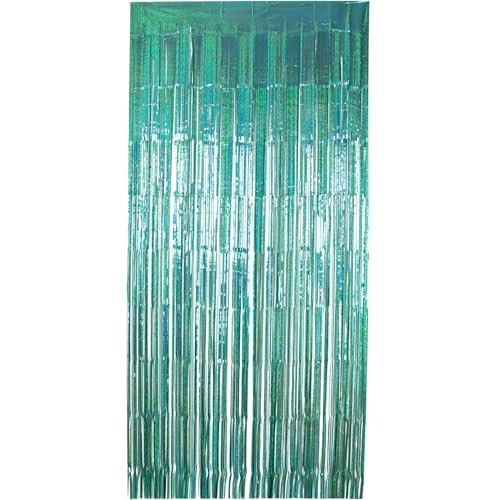 Folat 27587 Party Vorhang - Sparkling Turquoise - 1 x 2 m - Folien Luftschlangen für Hochzeit, Party, Dekoration, Fotoautomat und Festivals Bühnendekor von Folat