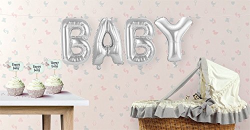 Folat 29281 Baby Folienballon-Set, Silber, Large von Folat