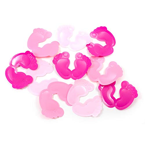 Folat 61607 - Konfetti XL Babyfüße - Geburt Mädchen - rosa - 14g von Folat