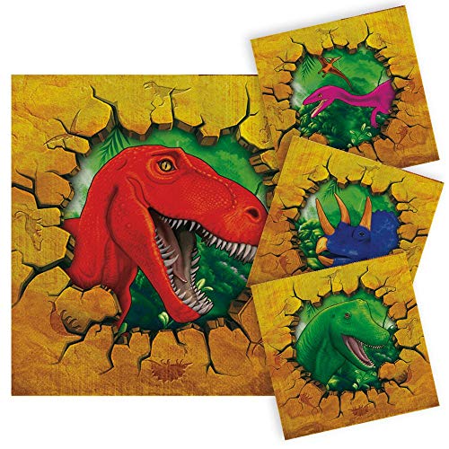 Folat 61852 NEU Servietten Dino Party, ca. 25x25 cm, 16 Stück von Folat