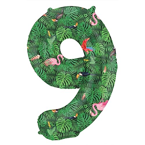 Folat 64159 Luftballon Geburtstag Ziffer 9 Jungle Vibe Grün 86 cm-Helium Decoration Geburtstagdeko, Ballon Zahl, cm von Folat