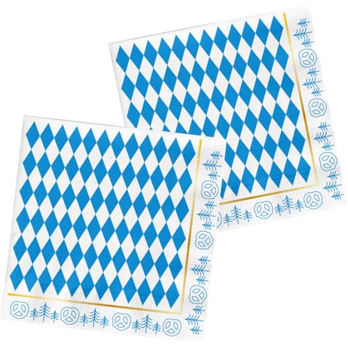 Folat 66071 Servietten Oktober Beer Festival 33x33cm-20 Stück, Blau von Folat