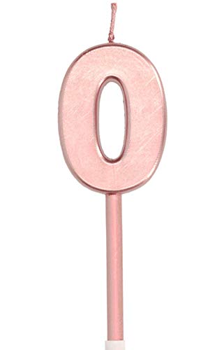 Folat 67030 - Kerze für Kuchen Rose Gold metalisch glänzend - ca. 10 cm hoch - Zahl 0 Folat 67030 - Kerze für Kuchen Rose Gold metalisch glänzend - ca. 10 cm hoch - Zahl 0 von Folat