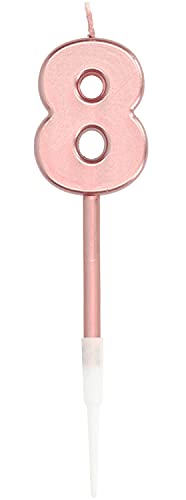 Folat 67038 - Kerze für Kuchen Rose Gold metalisch glänzend - ca. 10 cm hoch - Zahl 8 Folat 67038 - Kerze für Kuchen Rose Gold metalisch glänzend - ca. 10 cm hoch - Zahl 8 von Folat