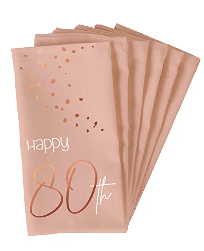 Folat 67280 Servietten Elegant Lush Blush Jahre 33x33cm-10 Stück, Zahl 80 Folat 67280 Servietten Elegant Lush Blush Jahre 33x33cm-10 Stück, Zahl 80 von Folat