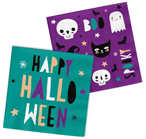 Folat 67981 20 Servietten Geschirr-Partyzubehör Happy Halloween, Mehrfarbig, 33 x 33 cm von Folat