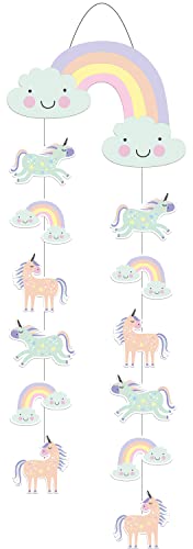 Folat 68297 Hängedeko Unicorns & Rainbows-30x85 cm, Mehrfarben, 30 x 85 cm von Folat