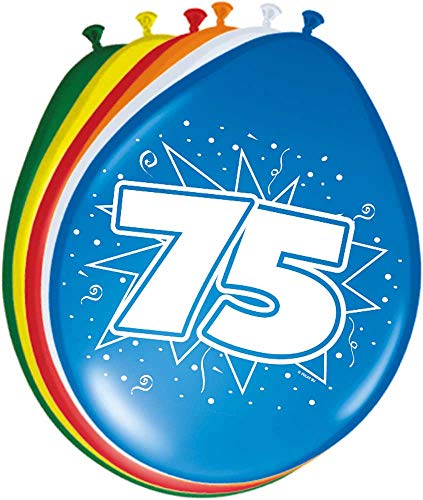 Folat 08275 Geburtstag Ballons 30 cm-8 Stück, Zahl 75 von Folat