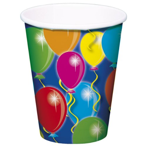 Folat 8Stk. Pappbecher 250ml Geburtstag Jubiläum Luftballons von Folat