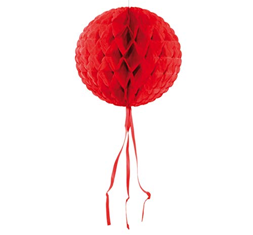 Folat Deckenhänger Ball aus Wabenpapier 30 cm rot von Folat