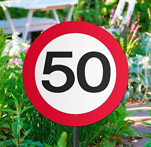 Folat Gartenschild für Geburtstagsparty, Verkehrsschild, 50. Geburtstag von Folat