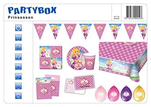 Folat Prinzessin Partybox 48-teilig Deko Paket Kindergeburtstag von Folat