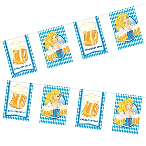 Folat: 61496 Oktoberfest Bierkrug Wimpelkette Girlande Quadrat-10m, Mehrfarbig von Folat