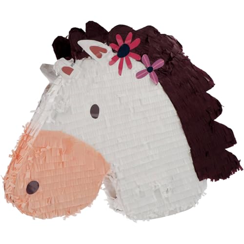 Pinata * HAPPY HORSE * als Schlagpinata für Pferde Kindergeburtstag | Größe: 35x45x10cm | Piñata für Kinder | Pony Mädchen Geburtstag Party Spiele von Folat