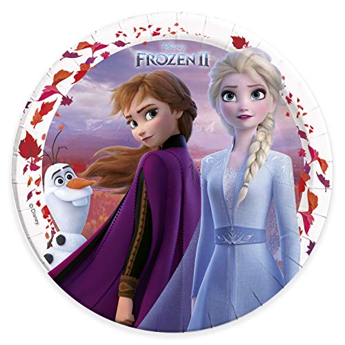 Procos 91125 - Partyteller Disney Frozen 2, 8 Stück, Durchmesser 23 cm, Anna, Elsa und Olaf, Die Eiskönigin, Pappteller, Teller, Einweggeschirr, Party, Tischdekoration Procos 91125 - Partyteller Disney Frozen 2, 8 Stück, Durchmesser 23 cm, Anna, Elsa und Olaf, Die Eiskönigin, Pappteller, Teller, Einweggeschirr, Party, Tischdekoration von Folat
