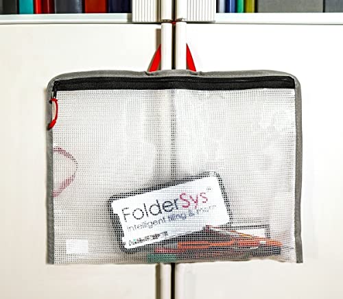 FolderSys A4 Bungee-Bag Reißverschluß Utensilienbeutel, Gummischlaufe PVC-frei, 40624-36 von FolderSy